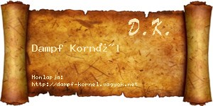 Dampf Kornél névjegykártya